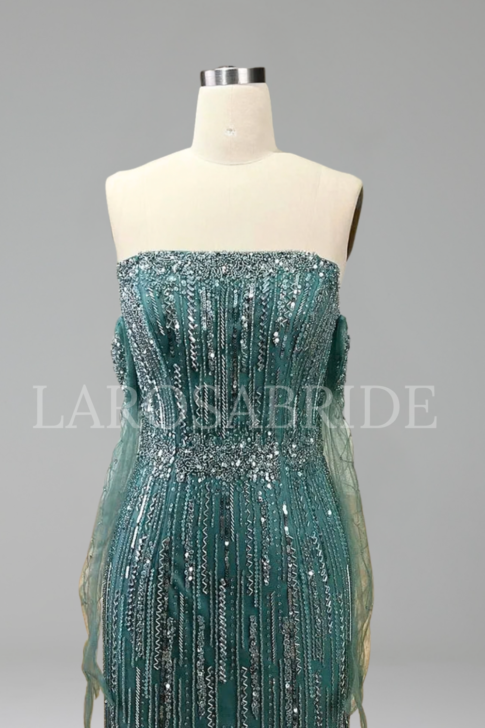 Strapless Beaded Mermaid Dress - LAROSABRIDE