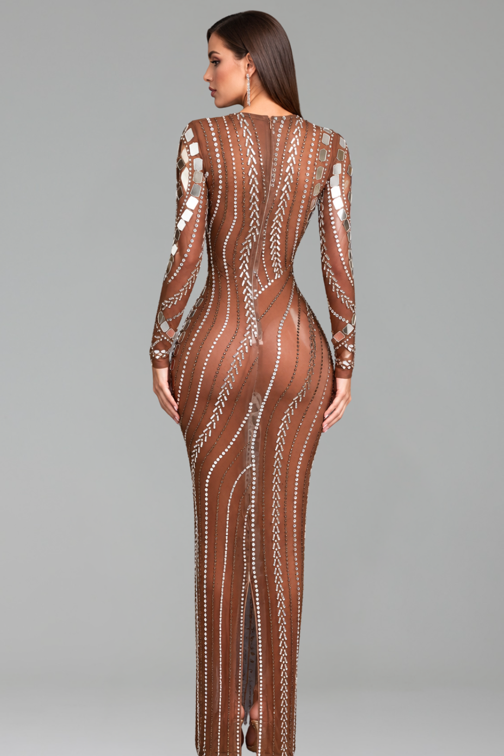 Crystal Mirror Illusion Gown - LAROSABRIDE