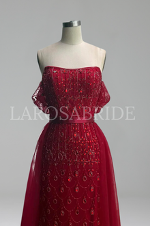 Beaded Mermaid Overskirt Dress - LAROSABRIDE