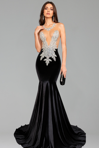 Embellished Mermaid Evening Gown - LAROSABRIDE