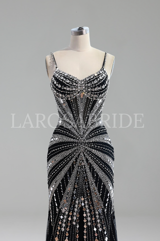 Corset Beaded Mermaid Prom Gown