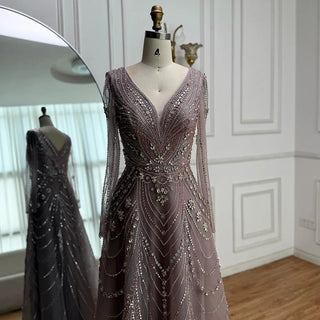 Mocha Beaded Gown