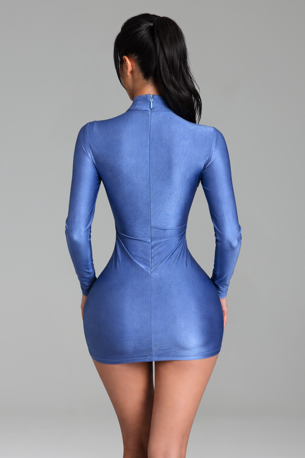 Sheer Embellished Long Sleeve Mini Dress - LAROSABRIDE