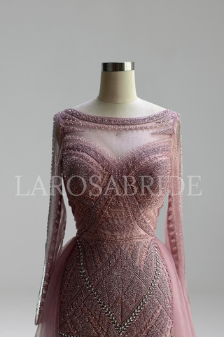 Long-Sleeve Evening Gown - LAROSABRIDE