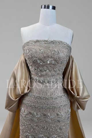 Plus Size Beaded Mermaid Gown