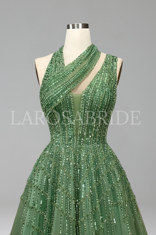 Beaded Lilac Evening Gown