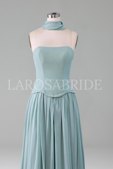 Chiffon A-Line Evening Dress - LAROSABRIDE