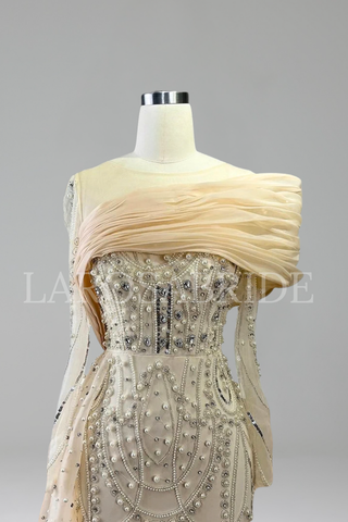 Beaded Mermaid Overskirt Dress