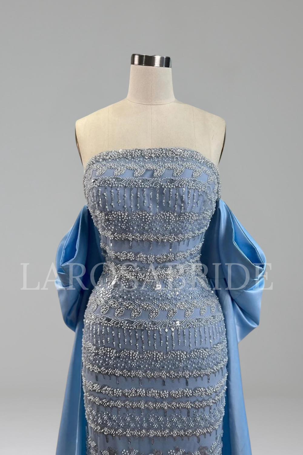 Plus Size Beaded Mermaid Gown - LAROSABRIDE