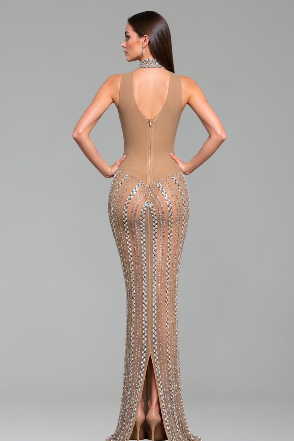 Radiant Striped Crystal Gown - LAROSABRIDE