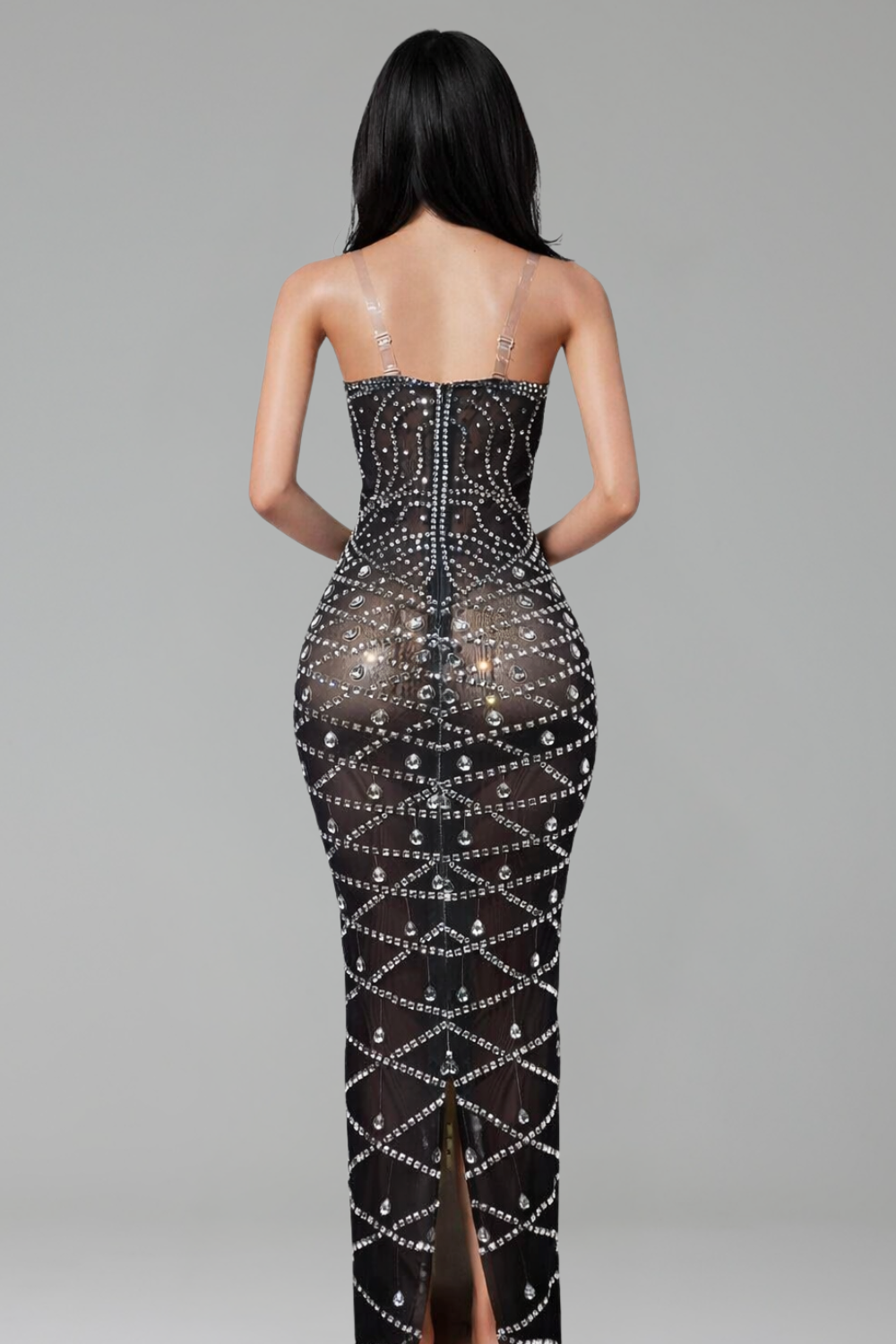 Crystal Geometric Bodycon Dress - LAROSABRIDE