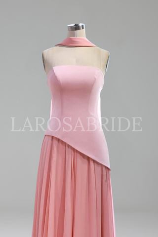 Long Evening Dress Flowing Skirt - LAROSABRIDE