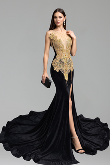 Illusion Beaded Mermaid Gown - LAROSABRIDE