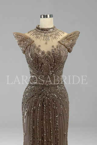 High-Neck Mermaid Dress - LAROSABRIDE