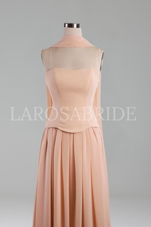 Chiffon A-Line Evening Dress - LAROSABRIDE