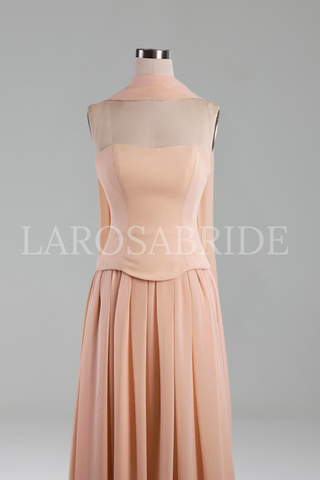 Chiffon A-Line Evening Dress - LAROSABRIDE