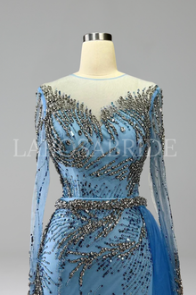 Beaded Mermaid Lace-Up Dress - LAROSABRIDE