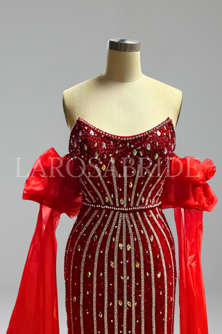 Beaded Mermaid Evening Dress