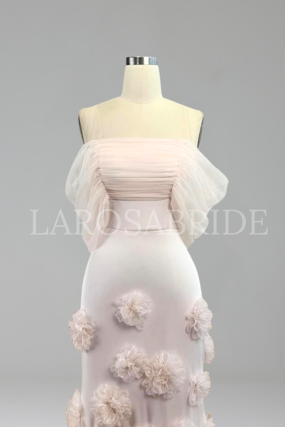 Off Shoulder Floral Mermaid Dress - LAROSABRIDE