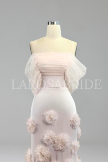 Off Shoulder Floral Mermaid Dress - LAROSABRIDE