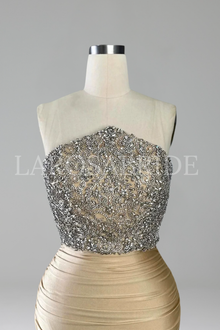 Gold Mermaid Beaded Gown - LAROSABRIDE