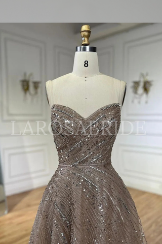 Beaded A-Line Evening Gown