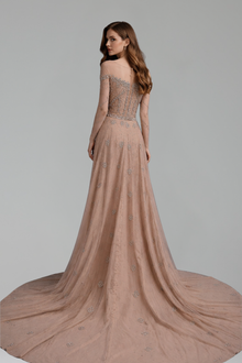 Beaded Long-Sleeve Dress-Larosabride