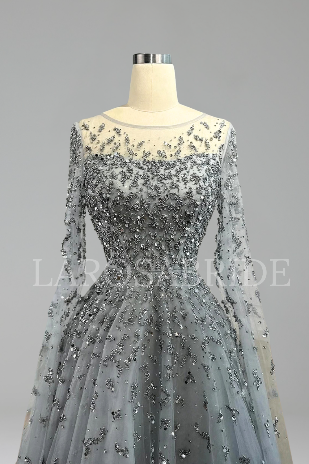 Elegant Cape Evening Dress - LAROSABRIDE