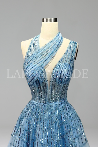 Beaded Lilac Evening Gown