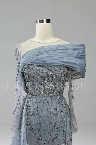 Beaded Mermaid Overskirt Dress