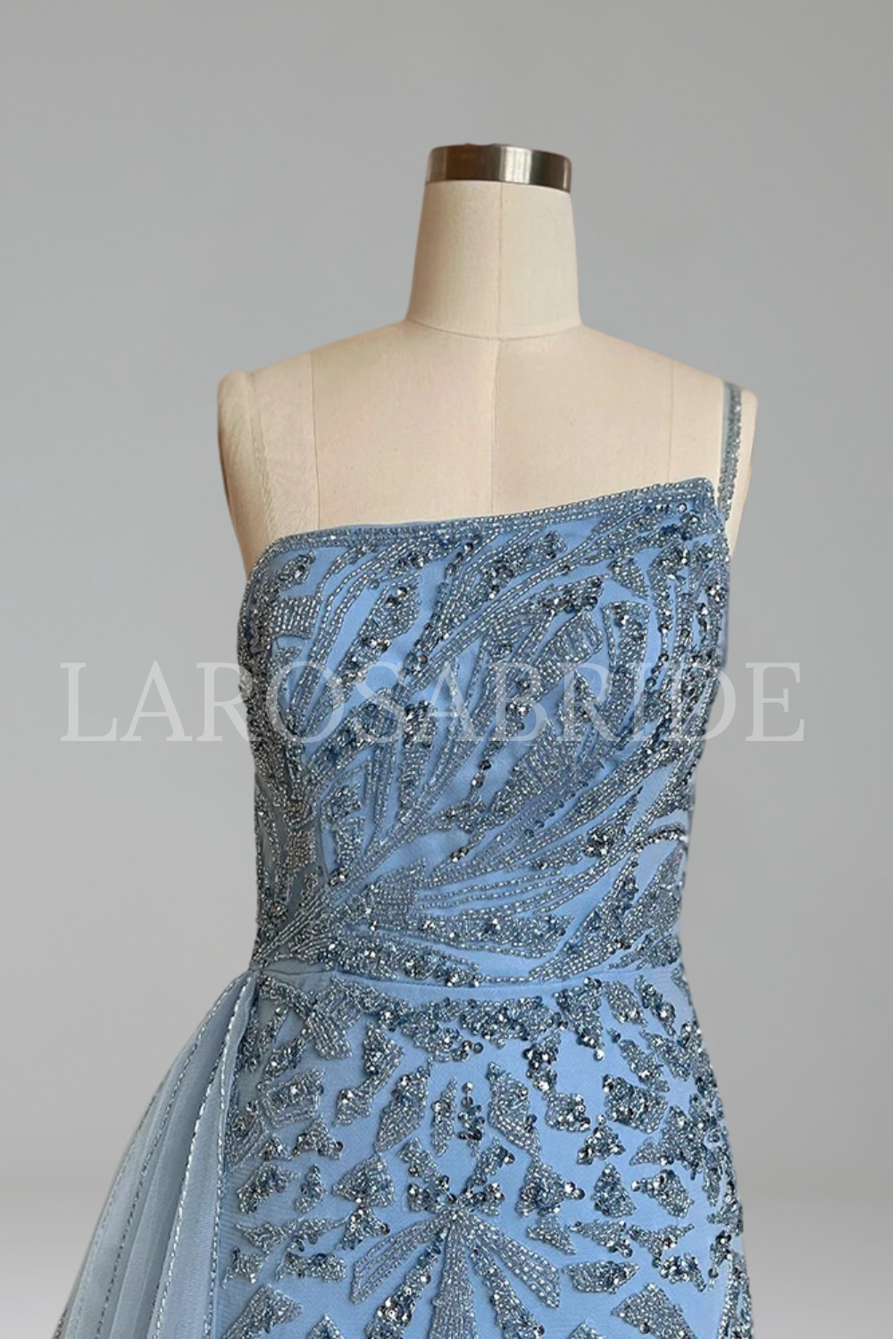 Beaded Mermaid Overskirt Dress - LAROSABRIDE