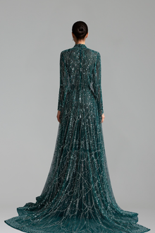 Hijab Cape A-Line Dress-Larosabride