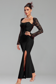 Lace Long-Sleeve Bandage Gown-Larosabride