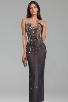 Crystal Leaf Illusion Gown - LAROSABRIDE