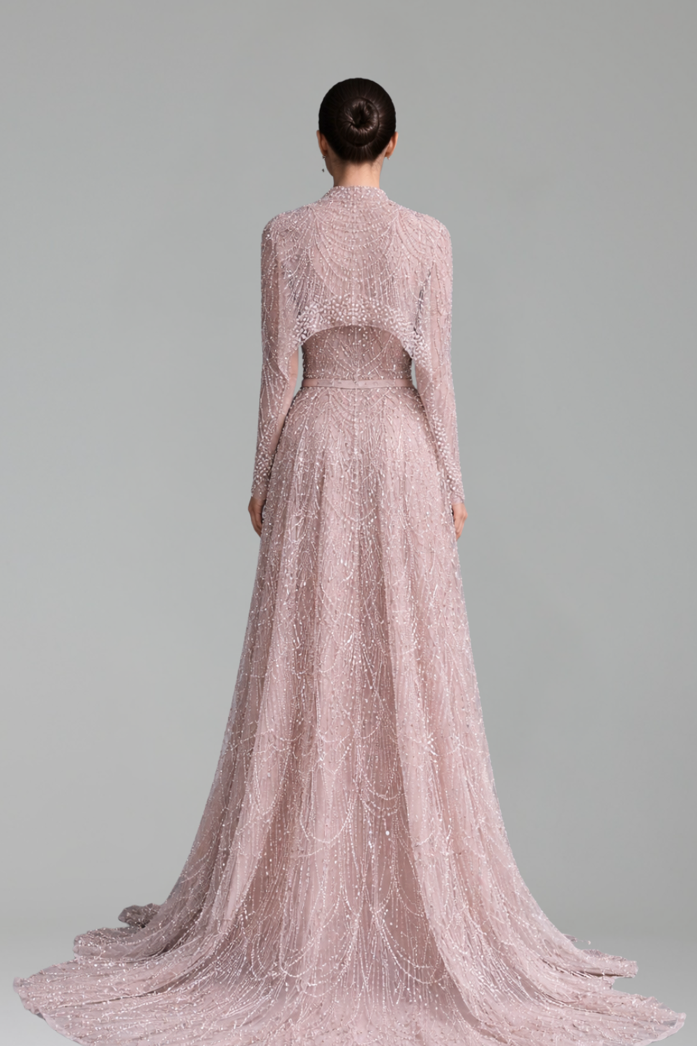 Hijab Cape A-Line Dress-Larosabride