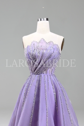 Beaded Scalloped Evening Dress - LAROSABRIDE