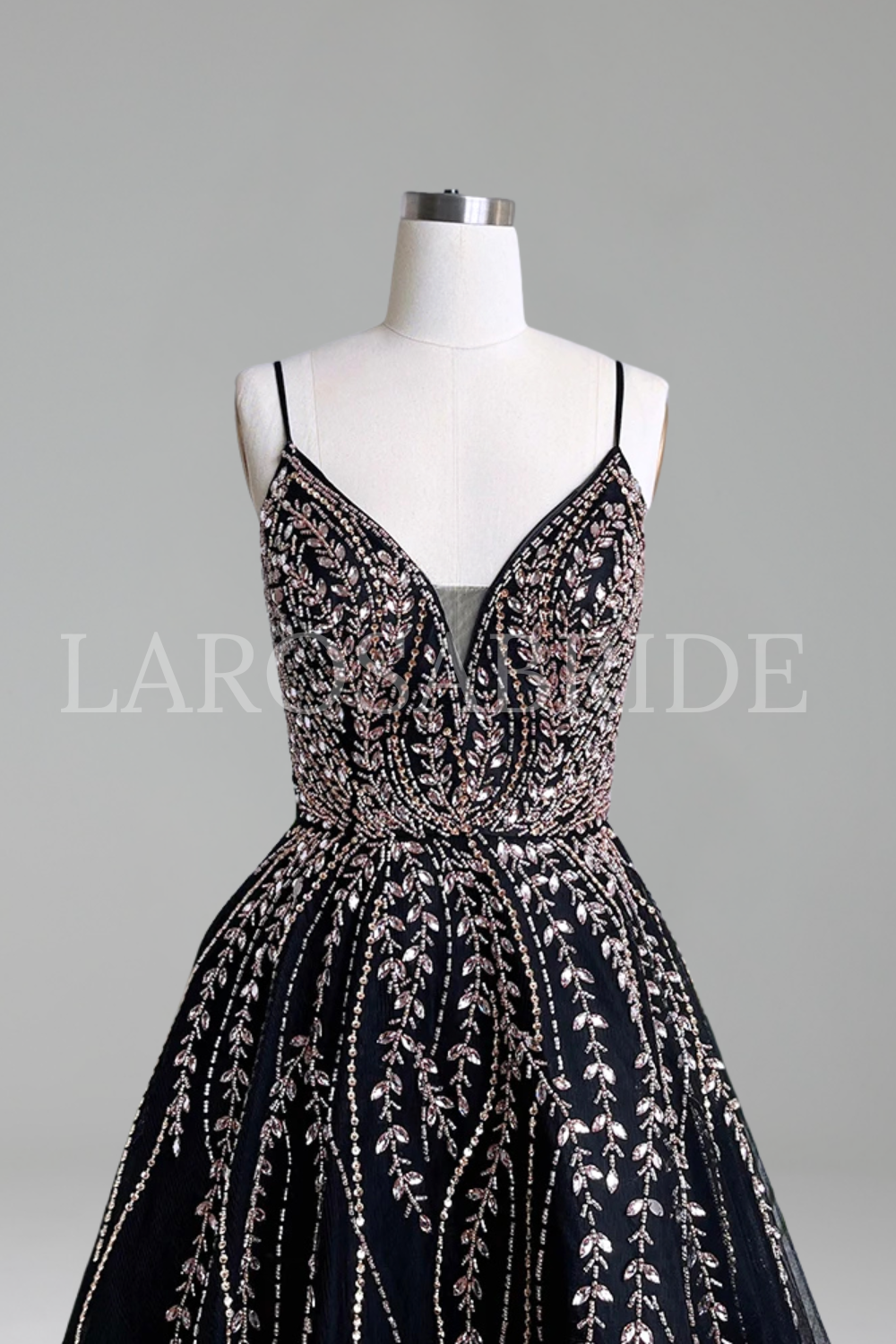 Spaghetti Strap A-Line Gown - LAROSABRIDE
