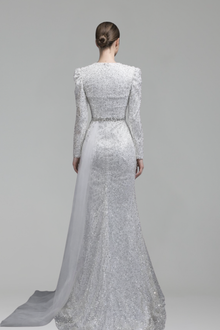 Beaded Mermaid Overskirt Dress-Larosabride