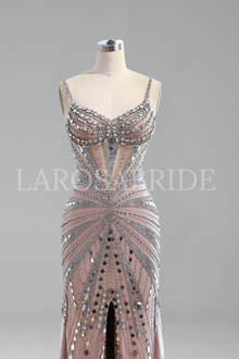 Corset Beaded Mermaid Prom Gown - LAROSABRIDE