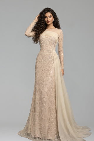 Beaded Overskirt Mermaid Dress-Larosabride