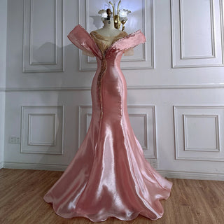 Shimmer-Blush Mermaid Gown