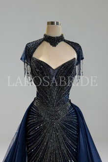 Beaded Tassel Overskirt Gown - LAROSABRIDE