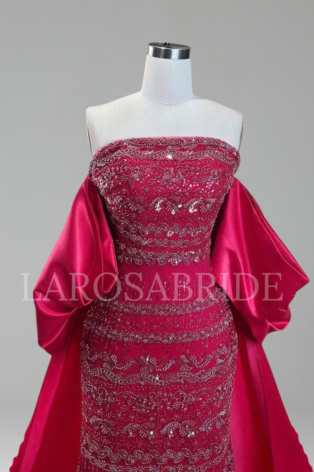Plus Size Beaded Mermaid Gown - LAROSABRIDE