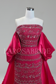 Plus Size Beaded Mermaid Gown - LAROSABRIDE