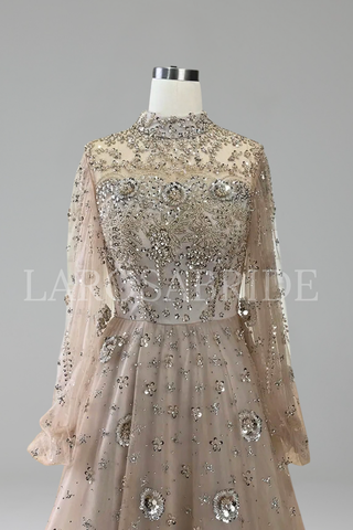 A-Line Beaded Luxury Elegant