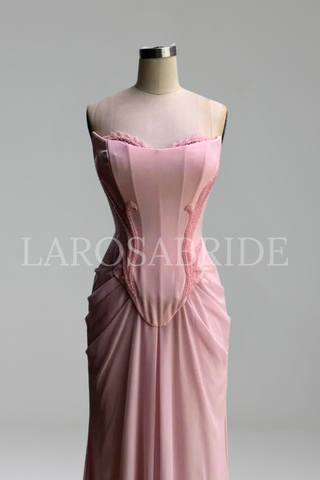 Soft Pink Draped Gown