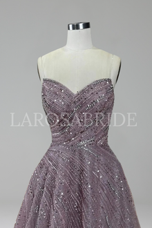 Beaded A-Line Evening Gown - LAROSABRIDE