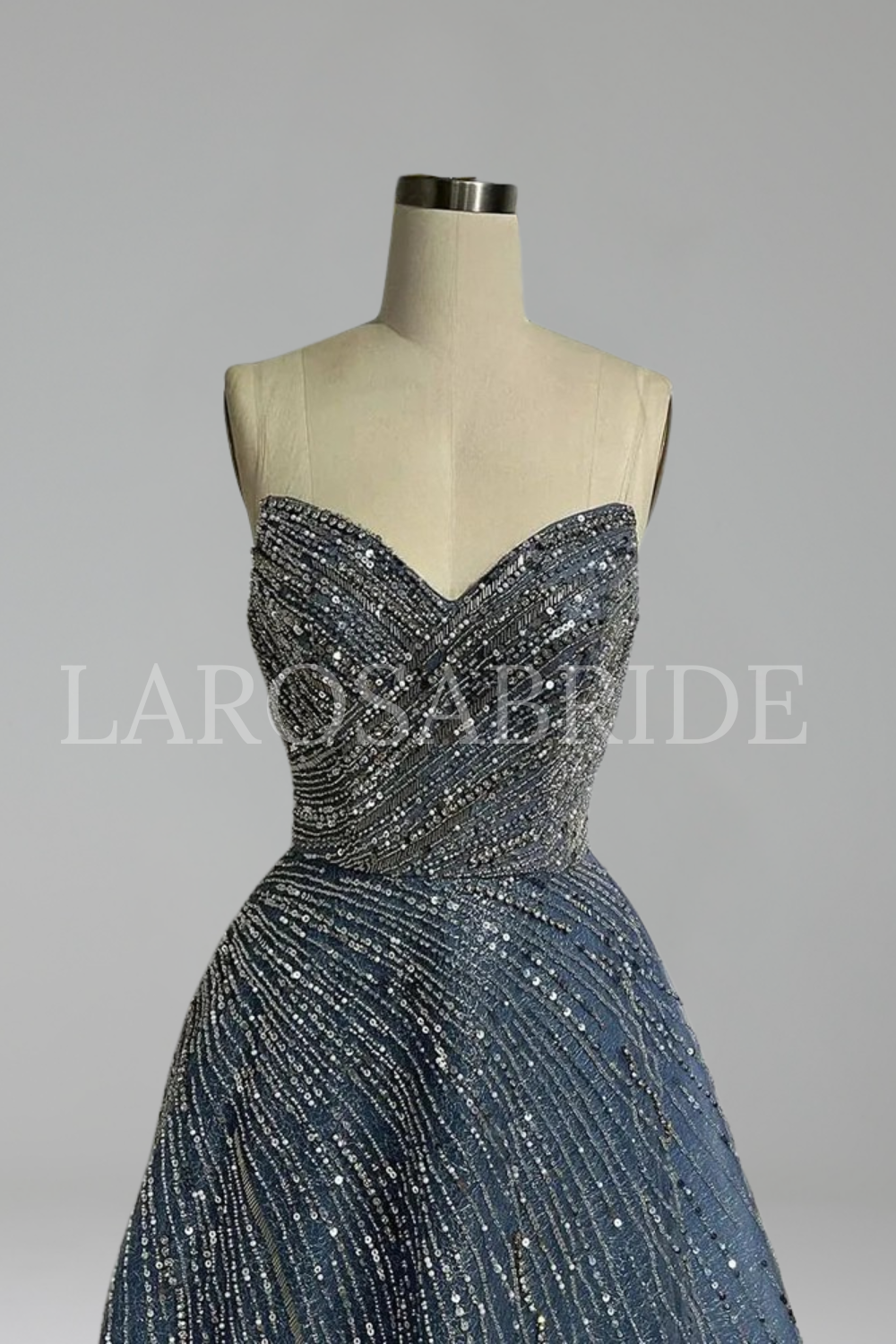 Beaded A-Line Evening Gown - LAROSABRIDE