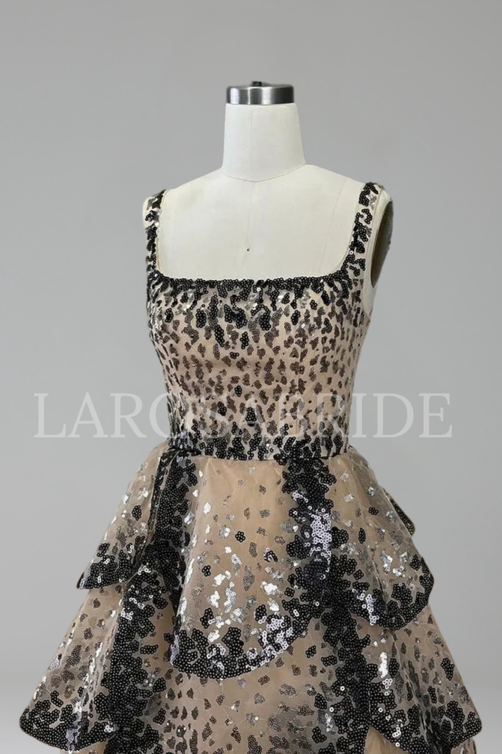 Sequin Tiered Ruffle Dress - LAROSABRIDE