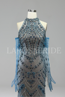 High Neck Crystal Mermaid Dress - LAROSABRIDE